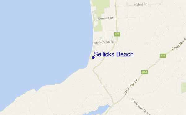 mapa de ubicación de Sellicks Beach