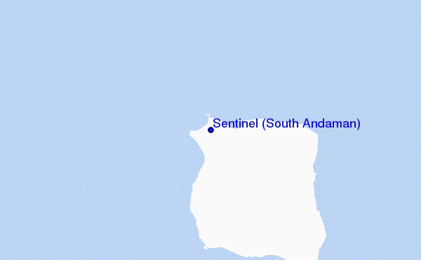 mapa de ubicación de Sentinel (South Andaman)