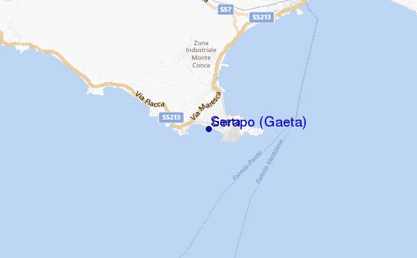 mapa de ubicación de Serapo (Gaeta)