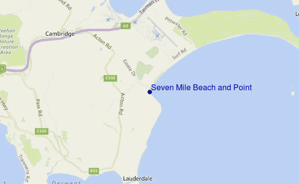 mapa de ubicación de Seven Mile Beach and Point