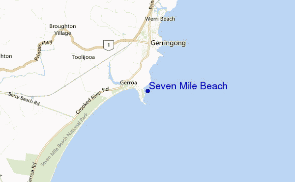 mapa de ubicación de Seven Mile Beach