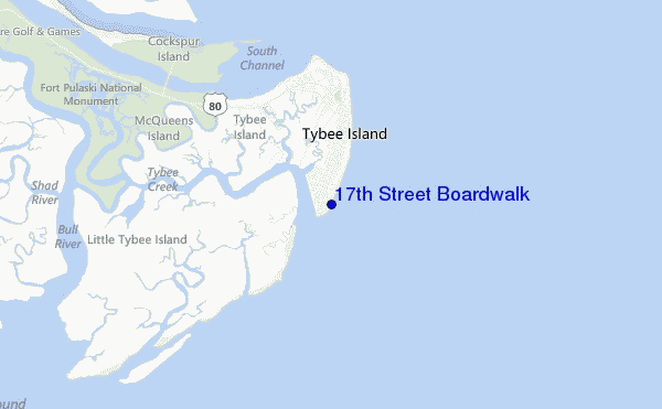 mapa de ubicación de 17th Street Boardwalk