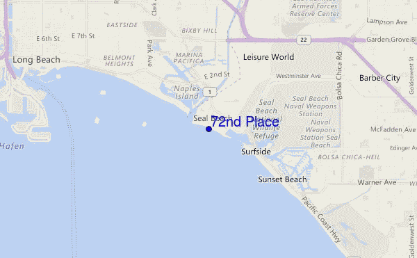 mapa de ubicación de 72nd Place