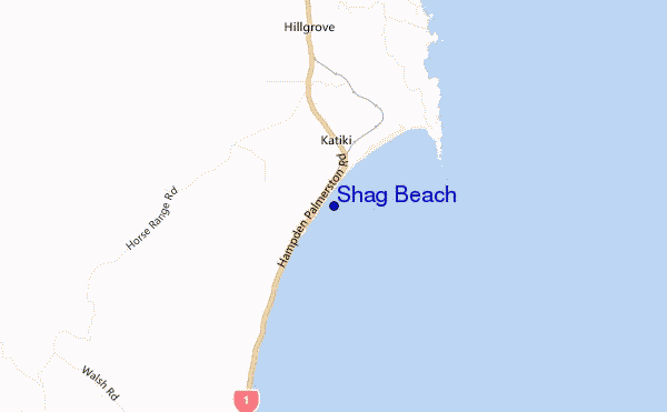 mapa de ubicación de Shag Beach