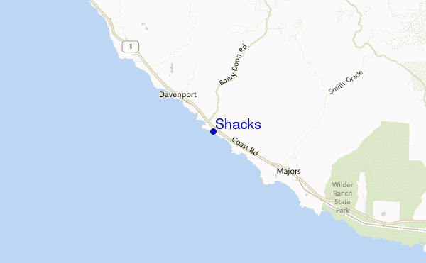mapa de ubicación de Shacks