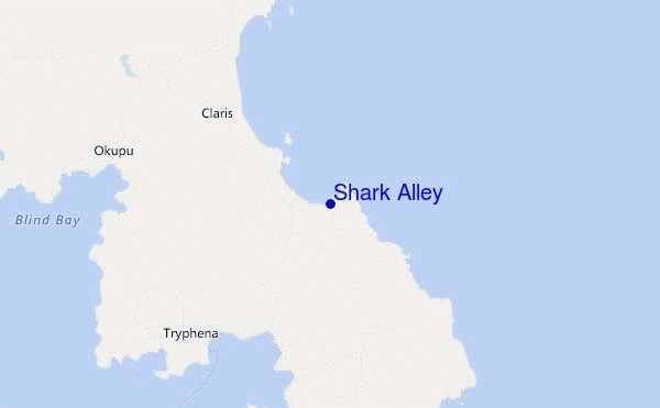 mapa de ubicación de Shark Alley
