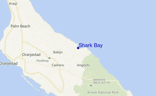 mapa de ubicación de Shark Bay