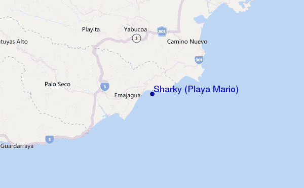 mapa de ubicación de Sharky (Playa Mario)