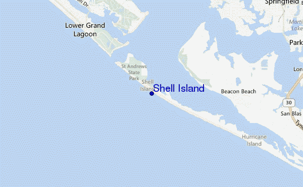mapa de ubicación de Shell Island
