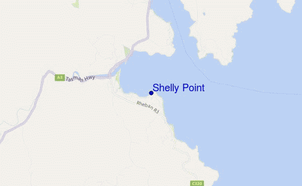 mapa de ubicación de Shelly Point