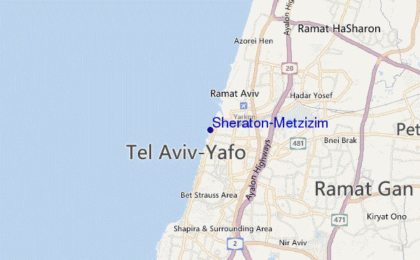 mapa de ubicación de Sheraton-Metzizim
