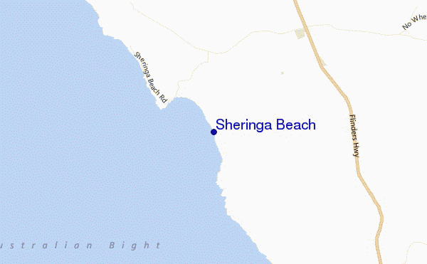mapa de ubicación de Sheringa Beach