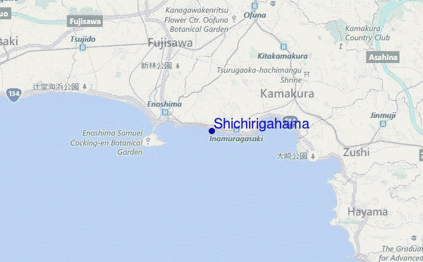 mapa de ubicación de Shichirigahama