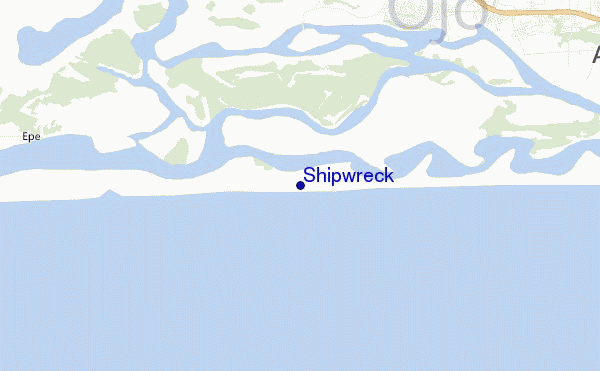 mapa de ubicación de Shipwreck