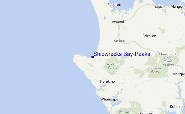 Shipwrecks Bay-Peaks Location Map