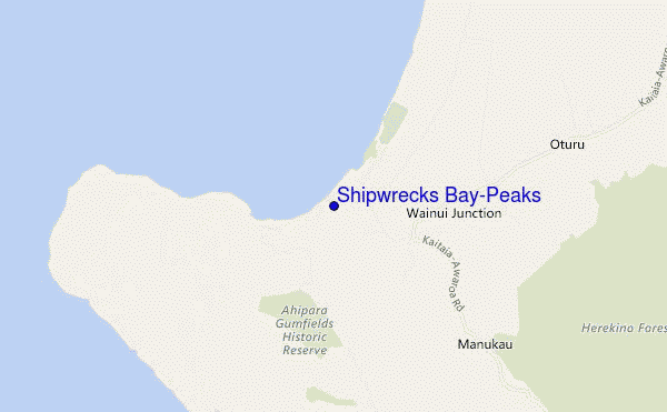 mapa de ubicación de Shipwrecks Bay-Peaks