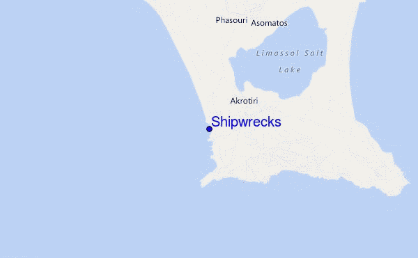 mapa de ubicación de Shipwrecks