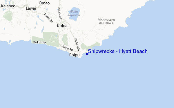 mapa de ubicación de Shipwrecks - Hyatt Beach