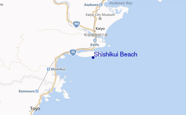 mapa de ubicación de Shishikui Beach