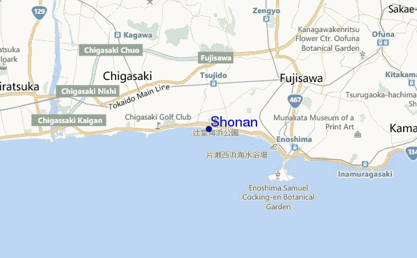 mapa de ubicación de Shonan