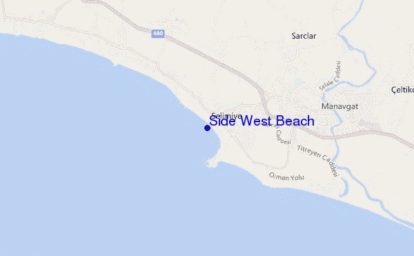 mapa de ubicación de Side West Beach