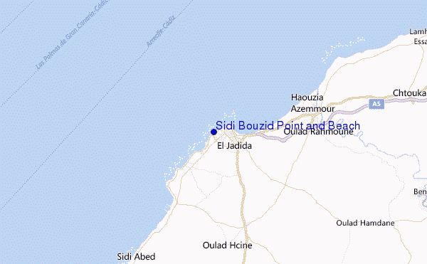 Sidi Bouzid Point and Beach Location Map