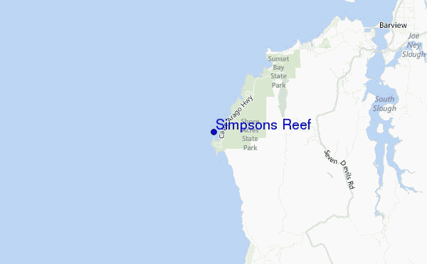 mapa de ubicación de Simpsons Reef