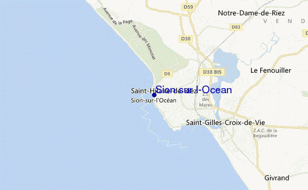 mapa de ubicación de Sion sur l'Ocean