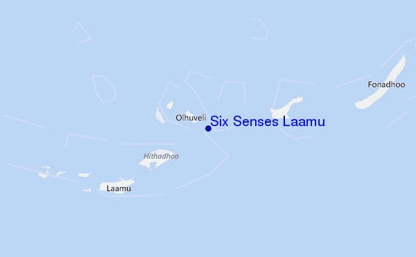 mapa de ubicación de Six Senses Laamu