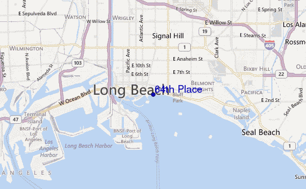 mapa de ubicación de 64th Place