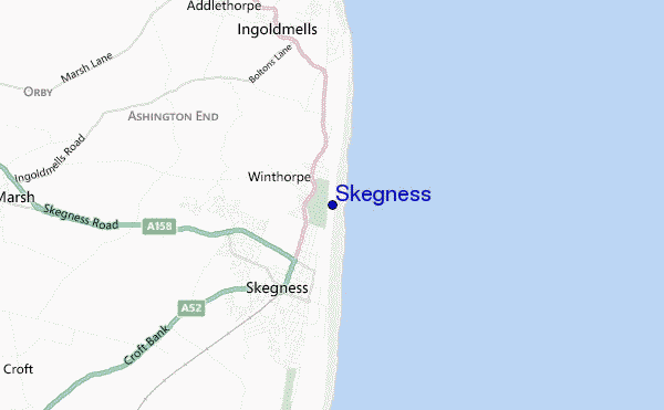 mapa de ubicación de Skegness