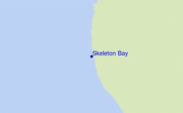 mapa de ubicación de Skeleton Bay