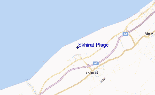 mapa de ubicación de Skhirat Plage