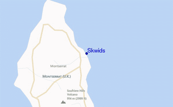 mapa de ubicación de Skwids
