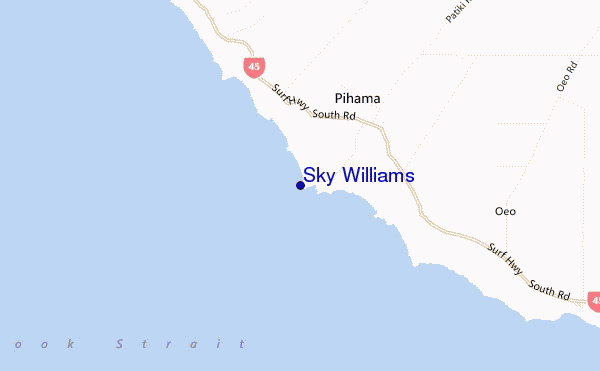 mapa de ubicación de Sky Williams