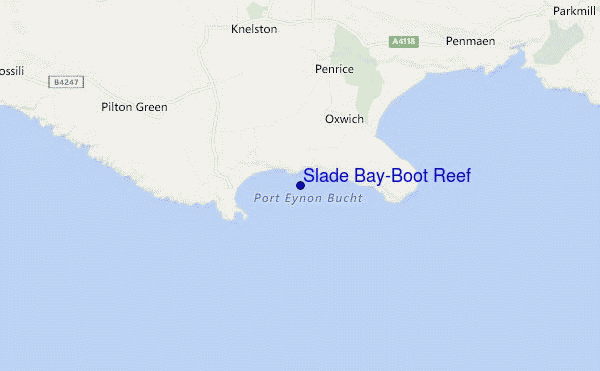 mapa de ubicación de Slade Bay/Boot Reef