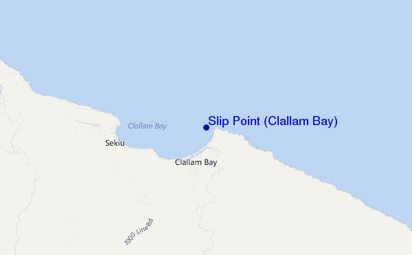 mapa de ubicación de Slip Point (Clallam Bay)