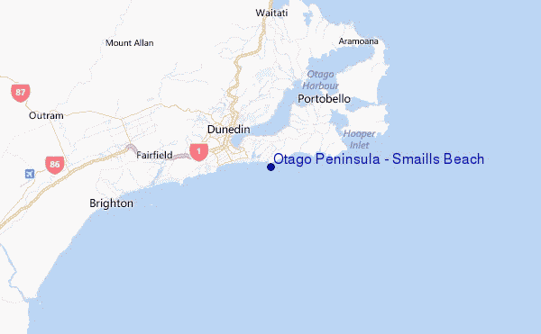 Otago Peninsula - Smaills Beach Location Map