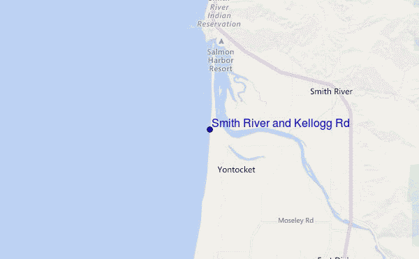mapa de ubicación de Smith River and Kellogg Rd