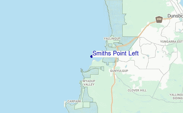 mapa de ubicación de Smiths Point Left