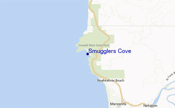 mapa de ubicación de Smugglers Cove