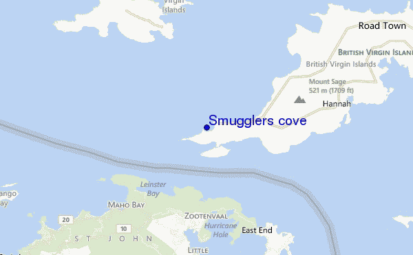 mapa de ubicación de Smugglers cove