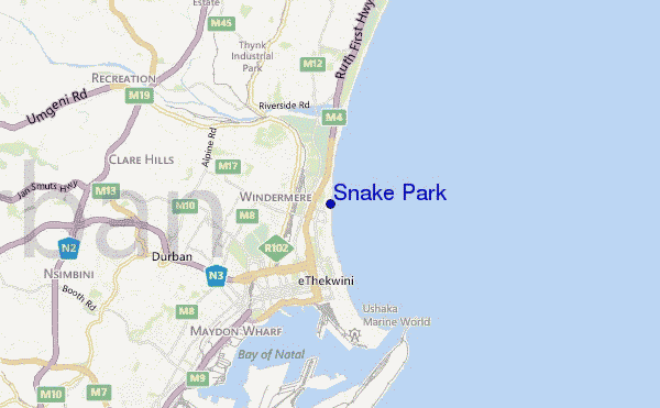 mapa de ubicación de Snake Park
