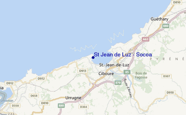 mapa de ubicación de St Jean de Luz - Socoa