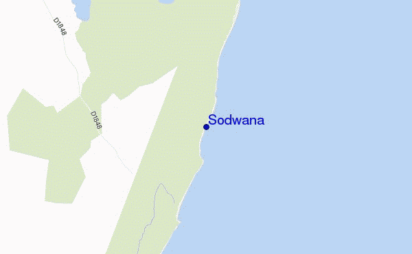 mapa de ubicación de Sodwana