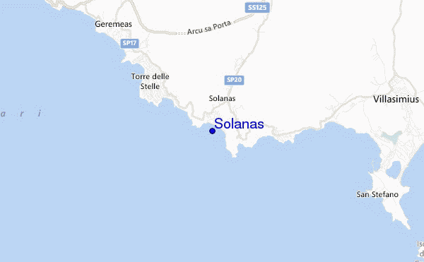 mapa de ubicación de Solanas