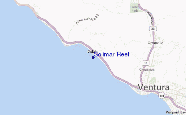 mapa de ubicación de Solimar Reef