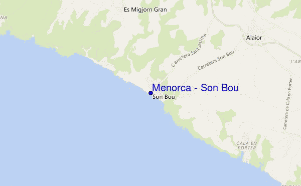 mapa de ubicación de Menorca - Son Bou