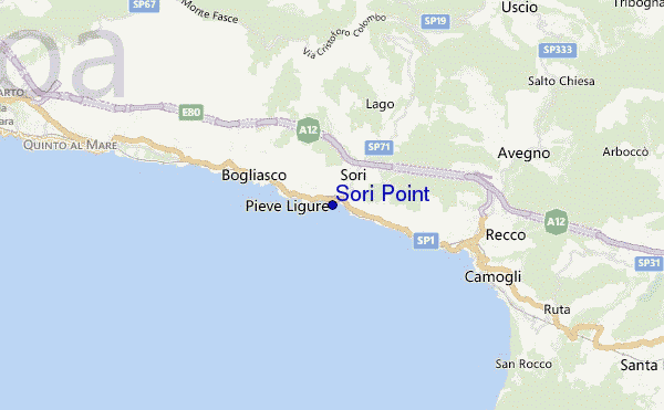 mapa de ubicación de Sori Point