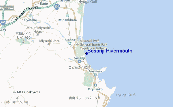 mapa de ubicación de Sosanji Rivermouth